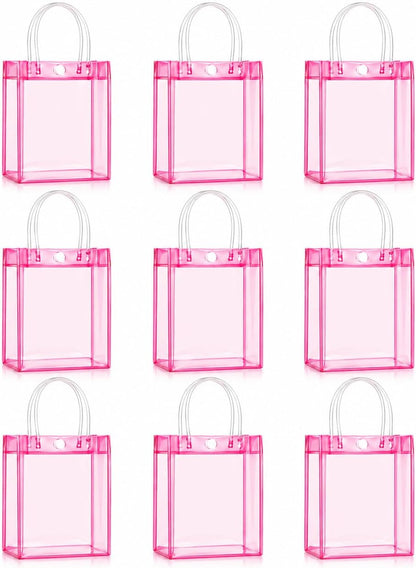 MAQIHAN Clear Gift Bags with Handles - Party Favor Candy Bags Transparent