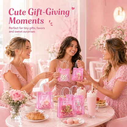 MAQIHAN Clear Gift Bags with Handles - Party Favor Candy Bags Transparent