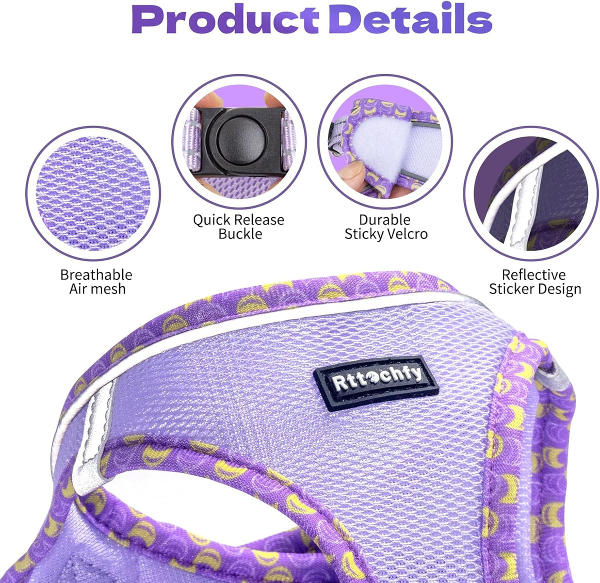 Cat Harness and Leash Set, Escape Proof Kitten Harness, Soft and Breathable Vest with Reflective Strip, Easy to Wear for Cats Walking and Traveling (Pink, S)