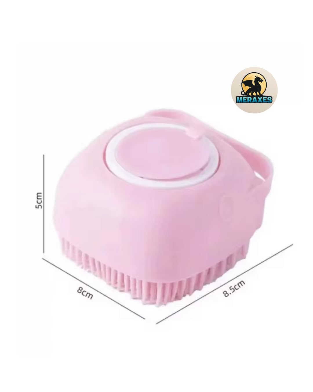 Pet Grooming Bath Brush with Soap Dispenser – Soft Silicone Massage Bristles for Dogs & Cats, Gentle Deshedding & Deep Cleaning for Long or Short Hair – Pink