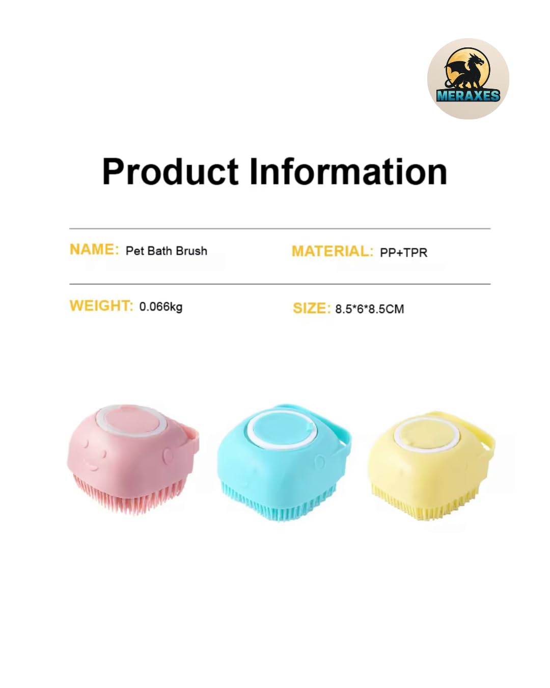Pet Grooming Bath Brush with Soap Dispenser – Soft Silicone Massage Bristles for Dogs & Cats, Gentle Deshedding & Deep Cleaning for Long or Short Hair – Pink