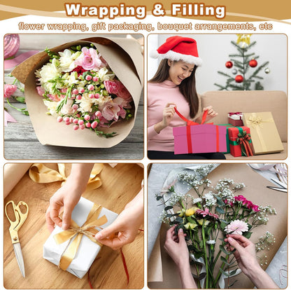 Wrapping Paper, 12" x 300"(25') 70 GSM Craft Paper Roll Kraft Packing Paper for Poster Bulletin Board, Gift Wrapping, Dark Pink