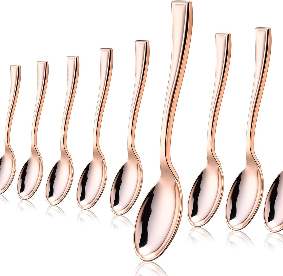 300 Pcs Disposable Mini Spoon Set 4 Inch Plastic Dessert, Rose Gold