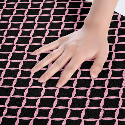 Pink Stripes Bathroom Rugs Abstract Geometric Bath Mats Modern Striped Art Bathroom Accessories Floor Doormats 16"x24" Soft Microfiber