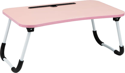 Lap Desk Laptop Stand, Bed Tray, Folding Legs, Couch Table, Portable, MDF, 23.25" L x 13.75" W x 10.5" H, Pink