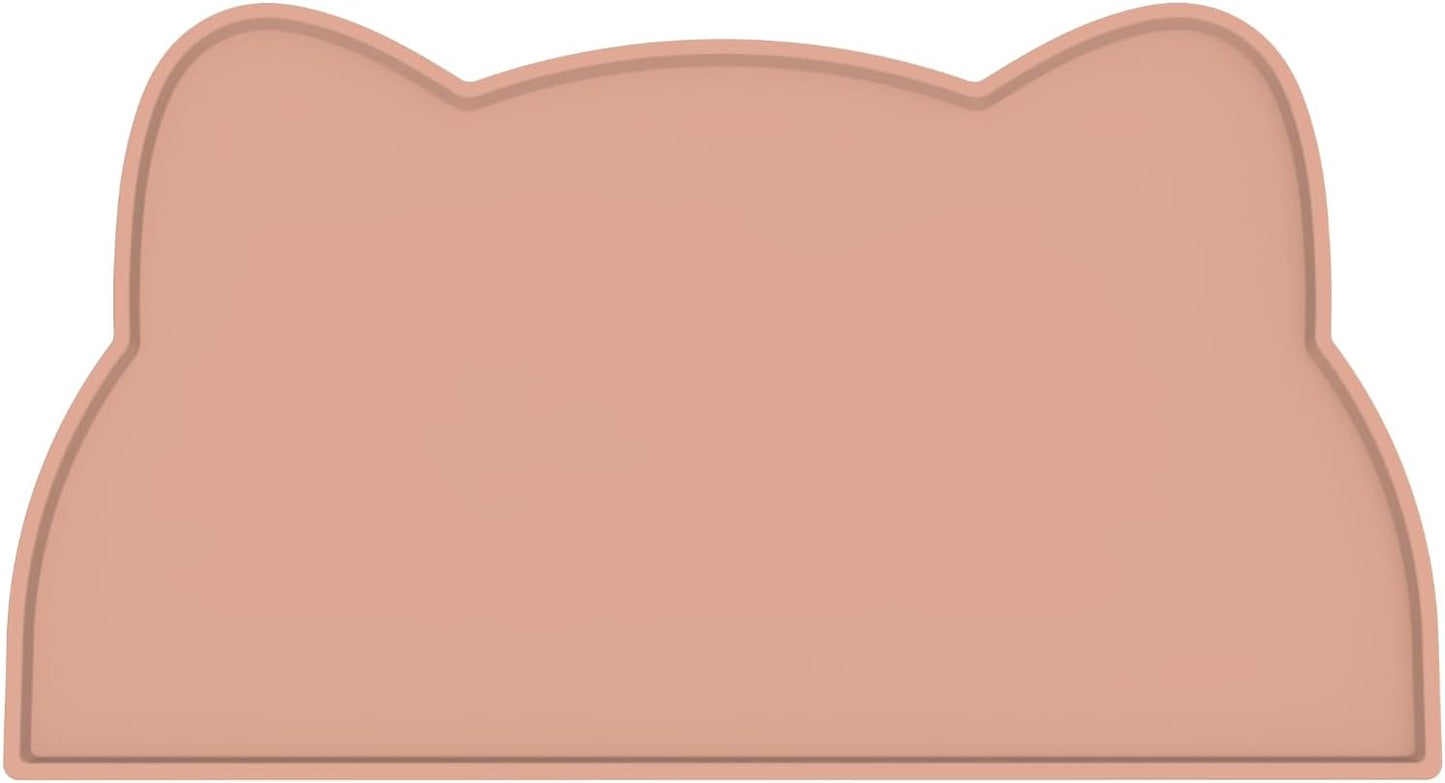 Cat Food Mat, Silicone Non Slip Dog Bowl Mat Waterproof Cat Feeding Mat Stop Food Spills and Water Messes Out to Floor Pet Food Mat (Tea Rose, 17" x 10")