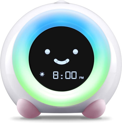 Mella: Kids Alarm Clock, Ready to Rise Children's Sleep Trainer, Night Light, Sound Machine and OK to Wake for Toddlers and Kids - Blush Pink (Updated 2025)