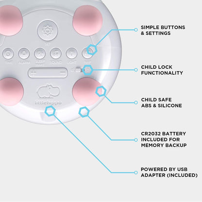 Mella: Kids Alarm Clock, Ready to Rise Children's Sleep Trainer, Night Light, Sound Machine and OK to Wake for Toddlers and Kids - Blush Pink (Updated 2025)