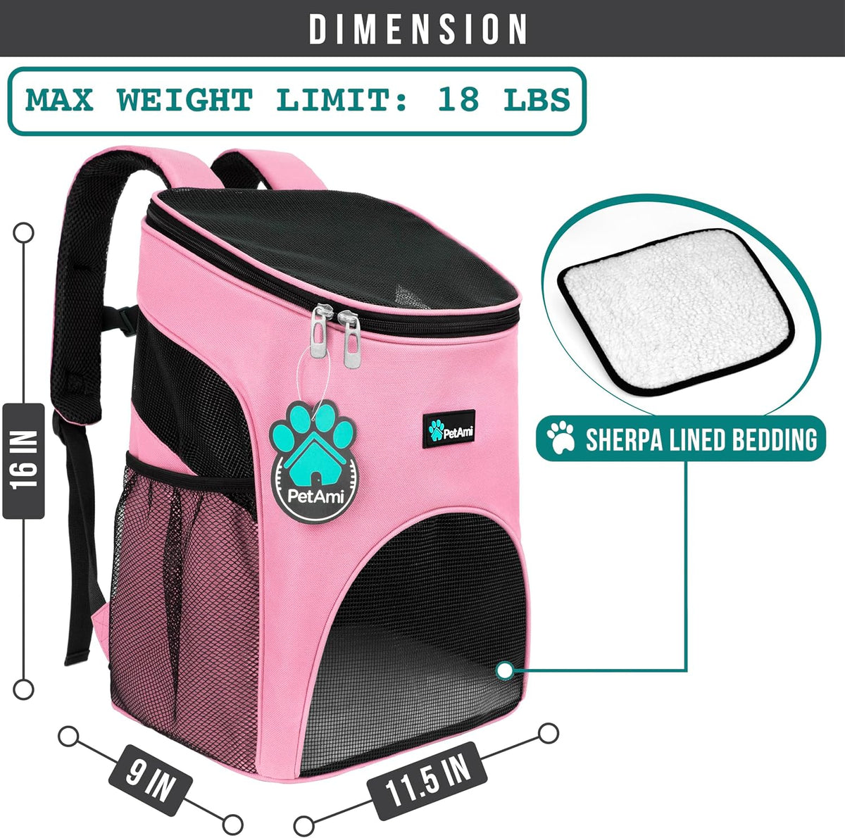Cat Backpack Carrier for Small Dogs and Large Cats, Airline Approved