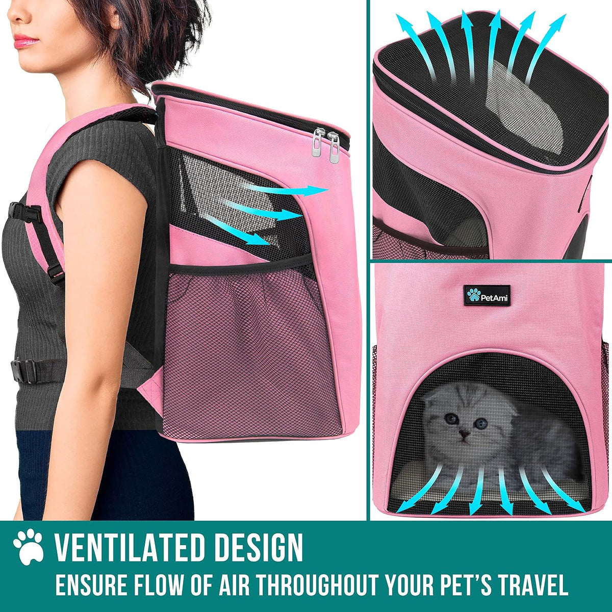 Cat Backpack Carrier for Small Dogs and Large Cats, Airline Approved