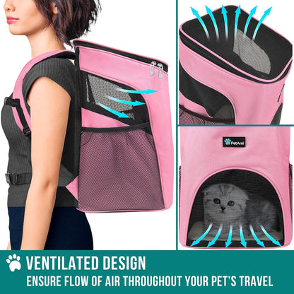 Cat Backpack Carrier for Small Dogs and Large Cats, Airline Approved