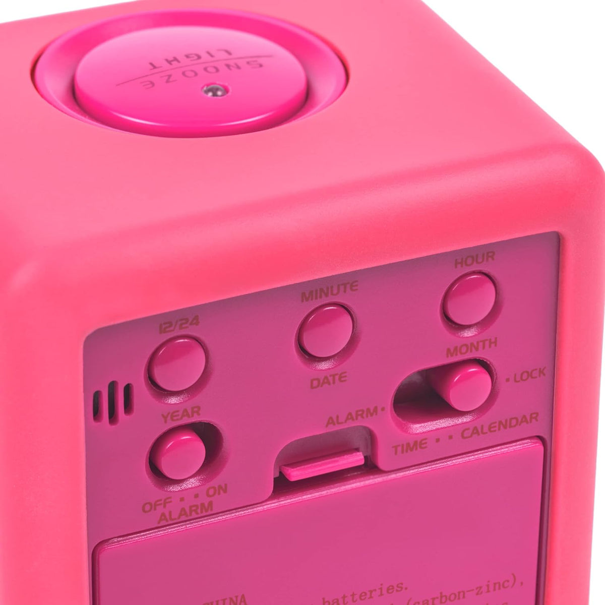 Equity 73002 Pink Soft Cube LCD Alarm Clock with Smart Light