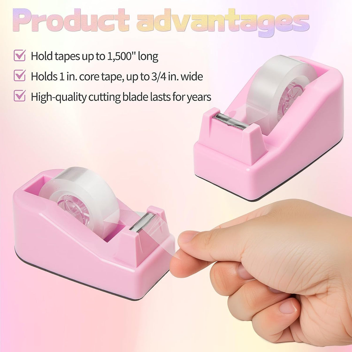 11pcs Office Desk Supplies for Clerks, Women Pink Office Accessories, Office Supplies with Tape Holder, Staple Remover, Scissors, Ruler, Clips Set, Stapler for Home & School, Work Gift for Employees