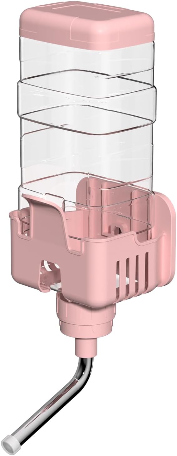 30oz Small Animal Water Bottle for Cage, No Drip Pet Water Dispenser Pink