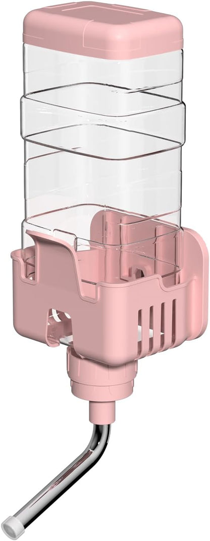 30oz Small Animal Water Bottle for Cage, No Drip Pet Water Dispenser Pink