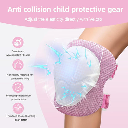 ATOOWTO Knee Pads and Elbow Pads Wrist Guards Set for Kids