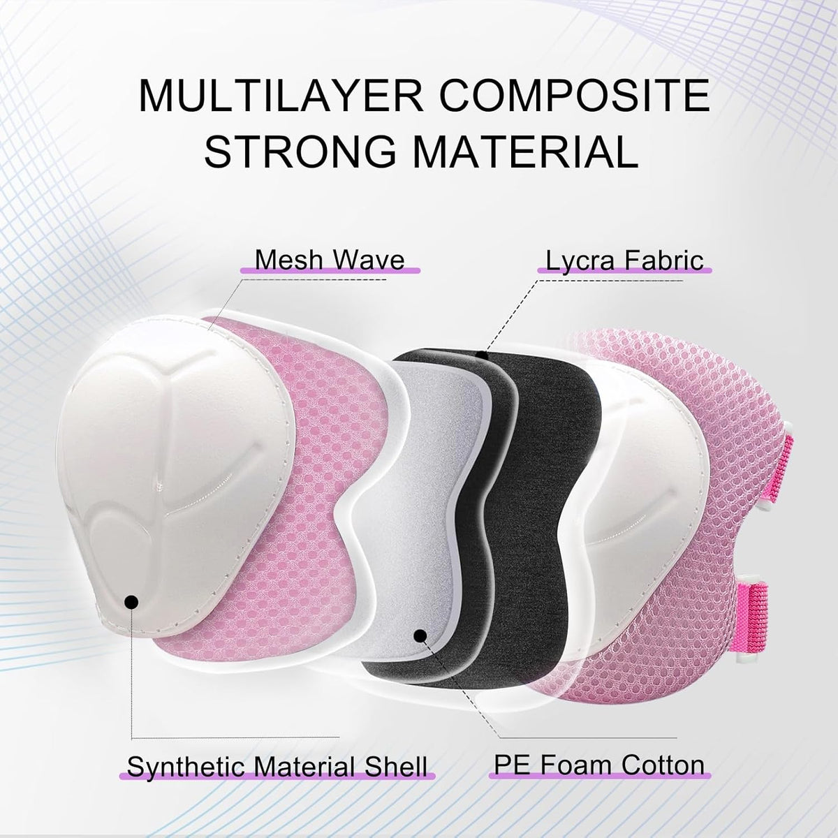 ATOOWTO Knee Pads and Elbow Pads Wrist Guards Set for Kids
