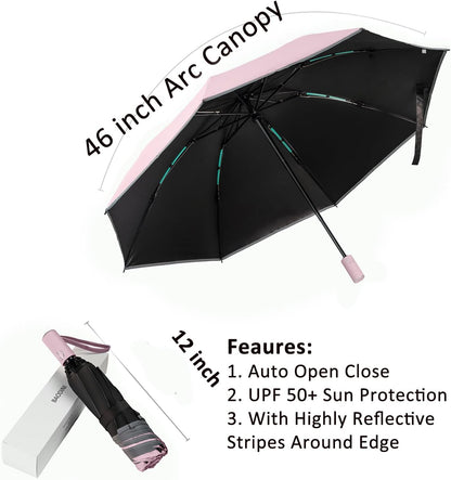 Inverted UV Umbrella for Rain and Sun Medium Size UPF 50+ Rverse Compact Umbrella Auto Open Close