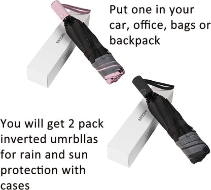 Inverted UV Umbrella for Rain and Sun Medium Size UPF 50+ Rverse Compact Umbrella Auto Open Close
