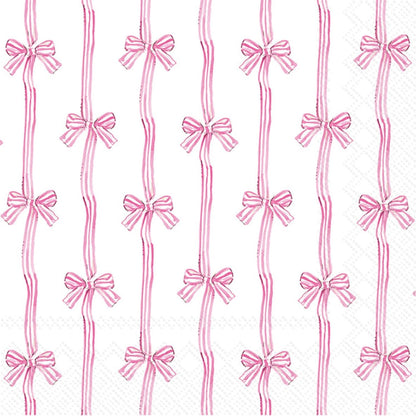 IHR Ideal Home Range Party Napkins Rosanne Beck Disposable 3-Ply Paper Lunch Napkin Pack, 6.5" x 6.5", Baby Toile (Pink), 20-Count