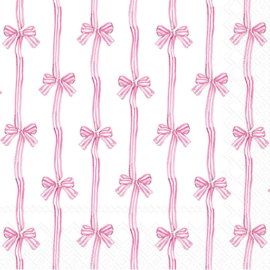 IHR Ideal Home Range Party Napkins Rosanne Beck Disposable 3-Ply Paper Lunch Napkin Pack, 6.5" x 6.5", Baby Toile (Pink), 20-Count