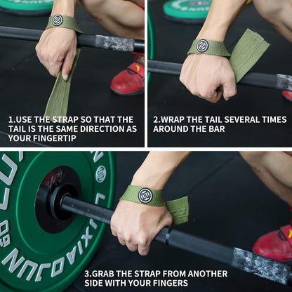 Weight Lifting Wrist Straps (Pair) for Olympic Weightlifting, Powerlifting, Strength Training - 12'' Wrist Straps - Men or Women