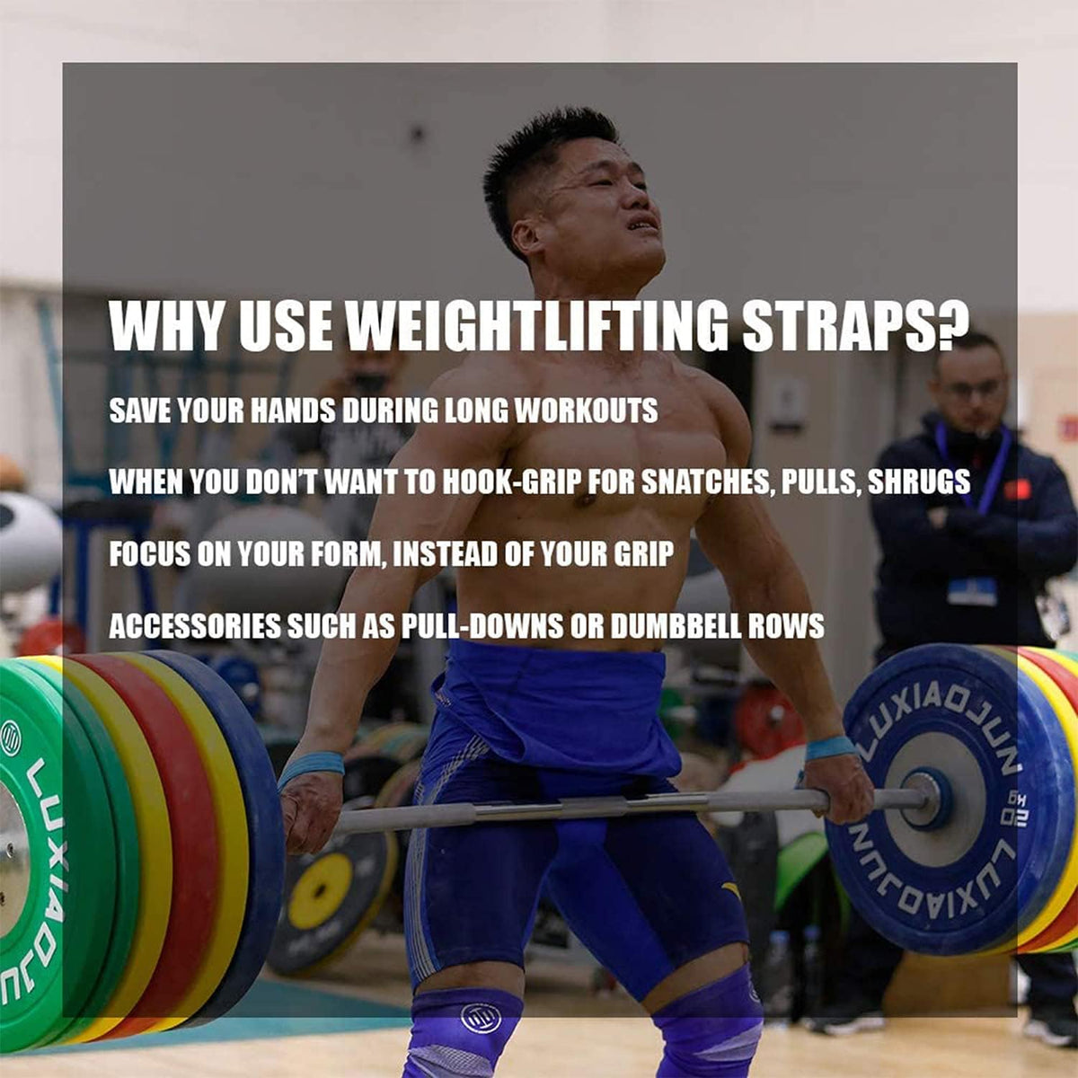 Weight Lifting Wrist Straps (Pair) for Olympic Weightlifting, Powerlifting, Strength Training - 12'' Wrist Straps - Men or Women