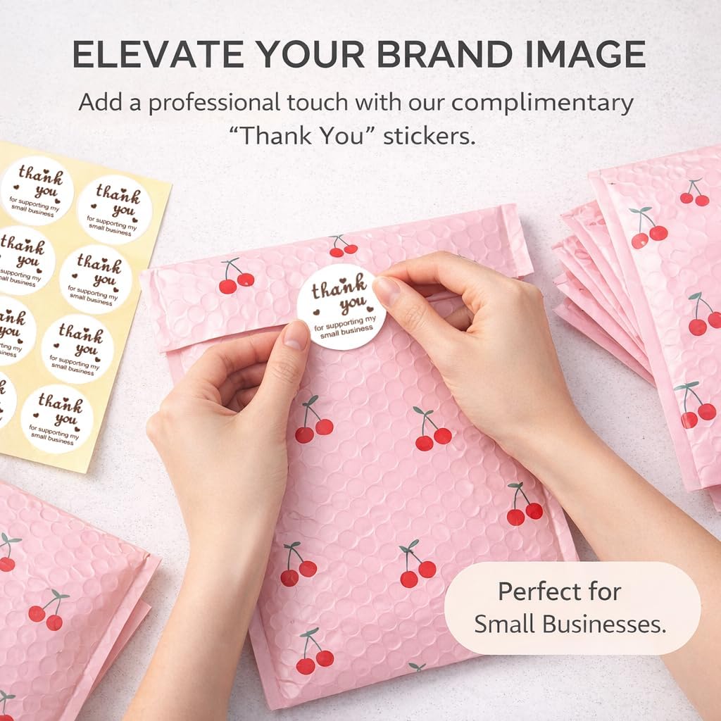 Bubble Mailers 6x10 25 Pack Pink Custom Designer Padded Envelopes