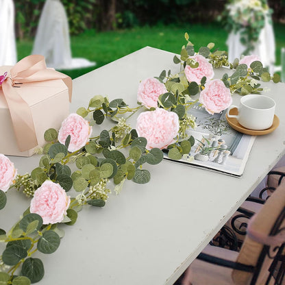 Pink Peonies Artificial Flowers 16pcs Light Pink Flowers Silk Flowers Fake Peonies Faux Peony Flowers Heads with Stem Floral Arrangement for Home Wedding Party Festival Decor (Light Pink)