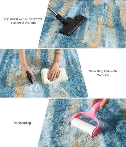 Pink Rugs for Living Room, 5x7 Area Rug for Bedroom Girls Kids Room