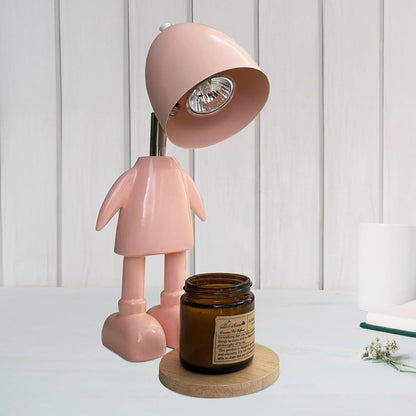 Pink Robot Candle Warmer Lamp with Timer - Aesthetic Room Decor for Teen Girls, Cute Kawaii Desk Lamp, Dimmable Electric Wax Melt Warmer, Unique Gifts for Women & Gamers
