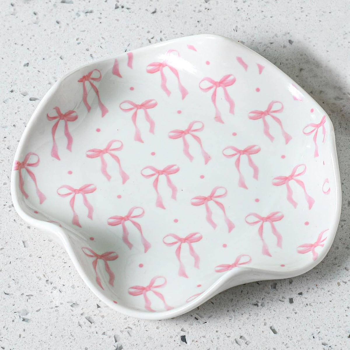 Pink Bow Spoon Rest for Stove Top,Kitchen Counter, Pink Bow