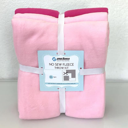 Solid No-Sew Fleece Throw Blanket Kit, Anti-Pill