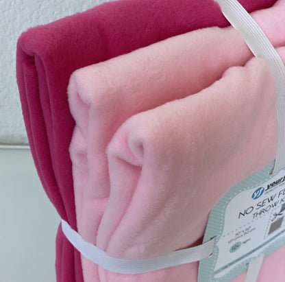 Solid No-Sew Fleece Throw Blanket Kit, Anti-Pill
