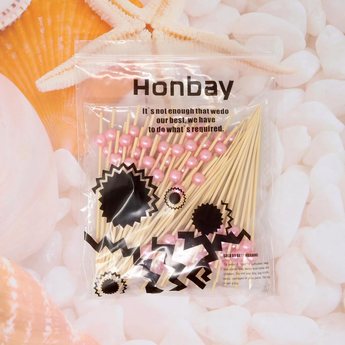 100PCS Pink Pearl Bamboo Cocktail Picks Fruit Food Hamburger Toothpicks Cupcake Toppers Sandwich Appetizer Decorative Skewers Drink Garnish Holiday Birthday Party Decoration Sticks