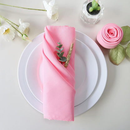 Polyester Napkins Set of 12, Pink Washable Reusable Napkins, Perfect for Valentine's Day Wedding, Thanksgiving or Any Holiday