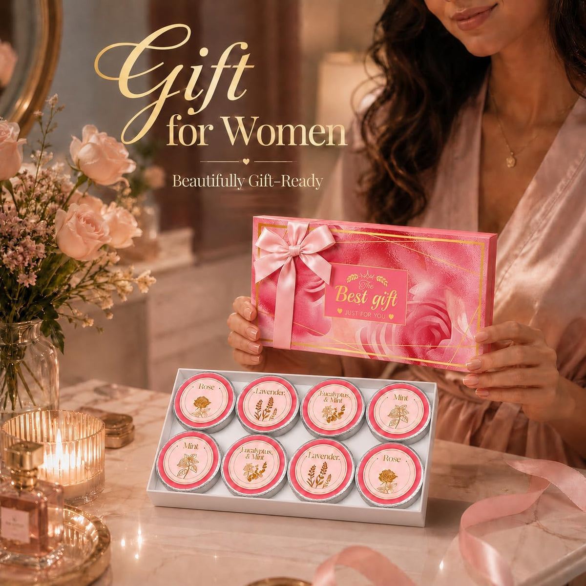 Shower Steamers Aromatherapy, Birthday Pink Gift for Women Grandma Mom Wife