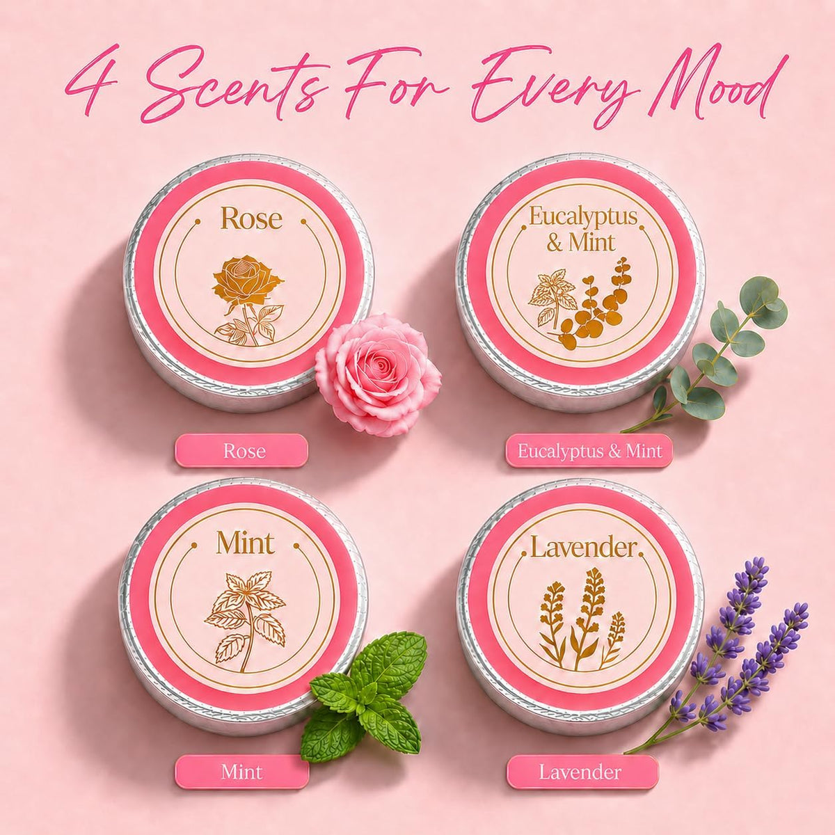 Shower Steamers Aromatherapy, Birthday Pink Gift for Women Grandma Mom Wife