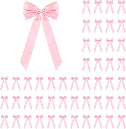 50Pcs Pink Christmas Bows for Gift Wrapping