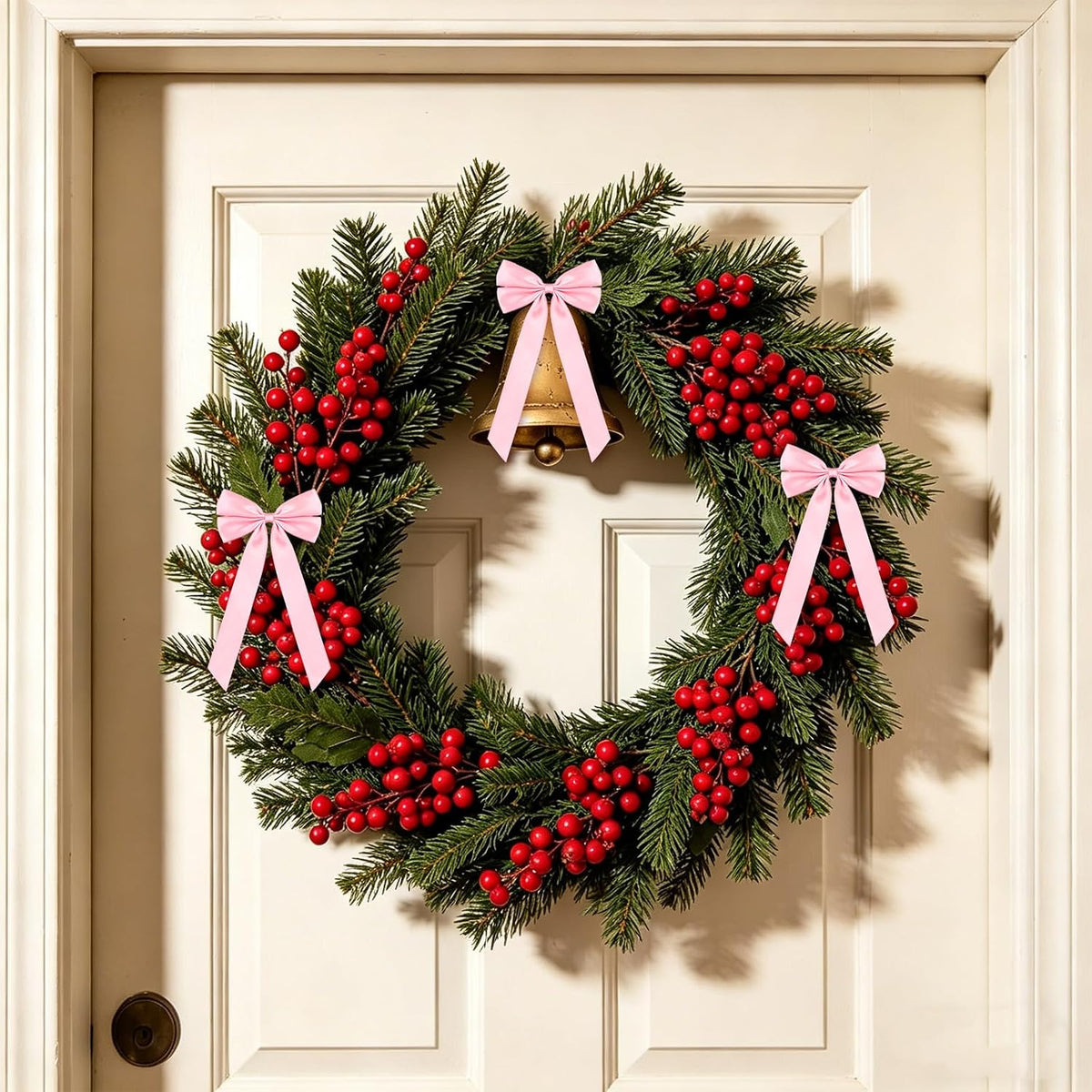 50Pcs Pink Christmas Bows for Gift Wrapping