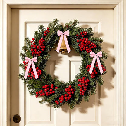 50Pcs Pink Christmas Bows for Gift Wrapping
