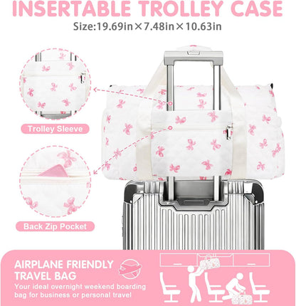 Gifts for Girls Initial Travel Duffle Bag, Personalized Initial Duffel Bag with Shoe Compartment Dance Cheer Weekender Bags, Gymnastics Gym Overnight Bag Birthday Gift for Teens Girl (Letter-S)