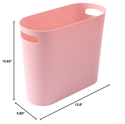 Small Bathroom Trash Can, 3.5 Gallon Slim Garbage Can, Pink