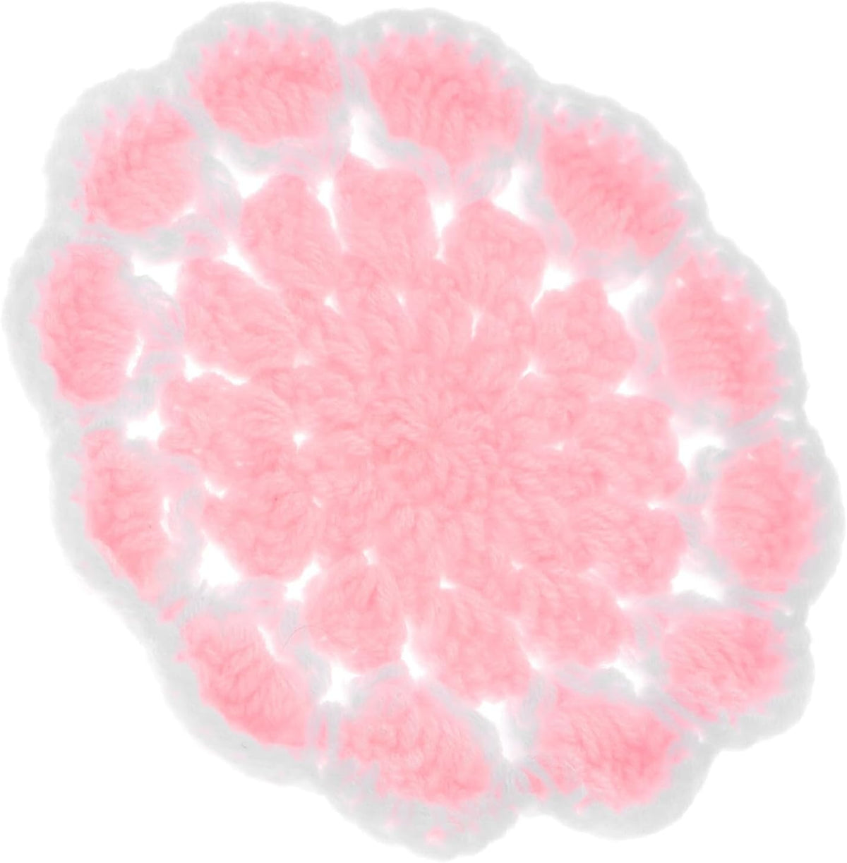 Knitted Flower Coasters Crochet Cup Mats Light Pink Crochet Drink Coaster Heat Insulation Protective Pads for Home Desk Use