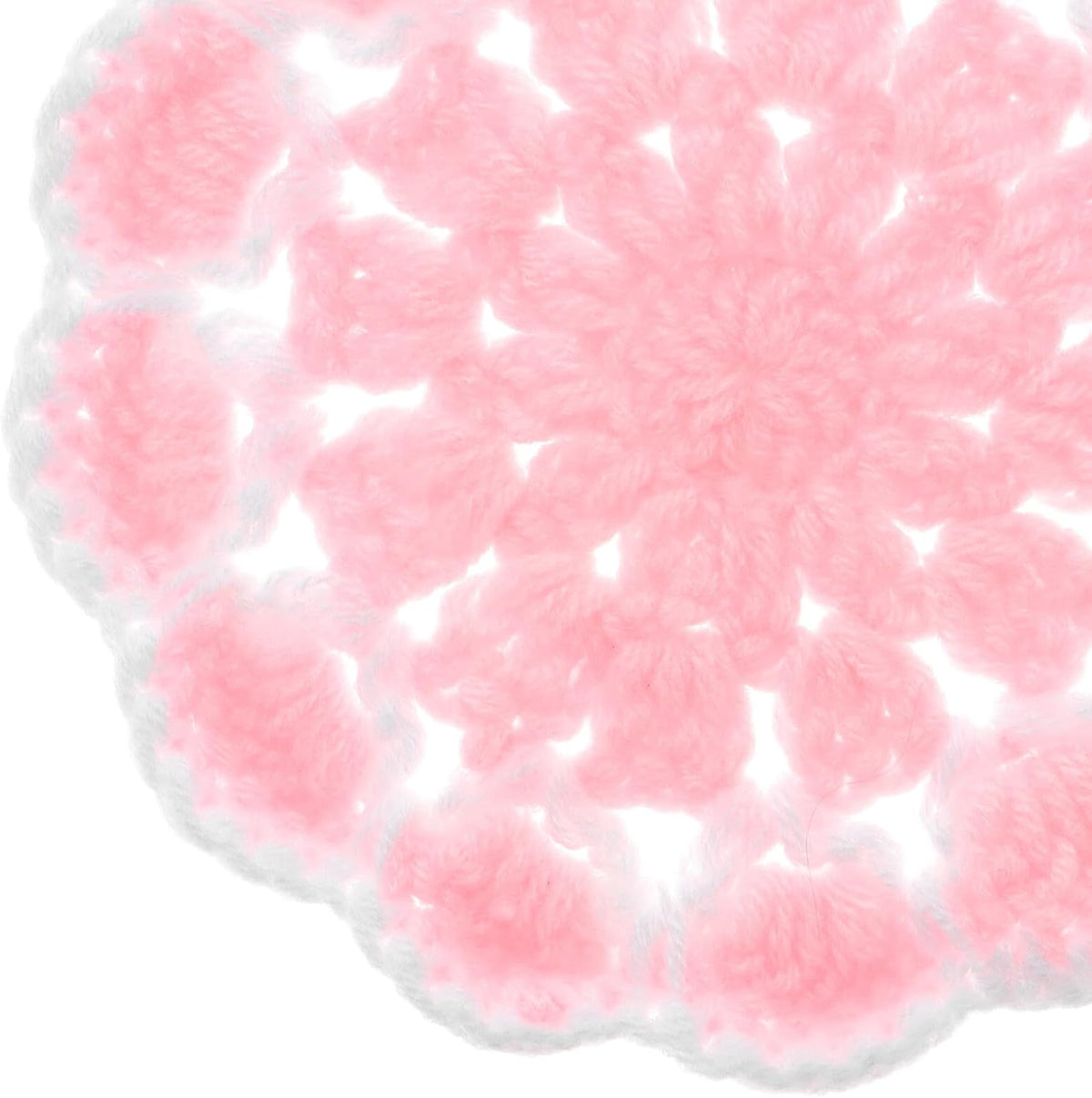Knitted Flower Coasters Crochet Cup Mats Light Pink Crochet Drink Coaster Heat Insulation Protective Pads for Home Desk Use