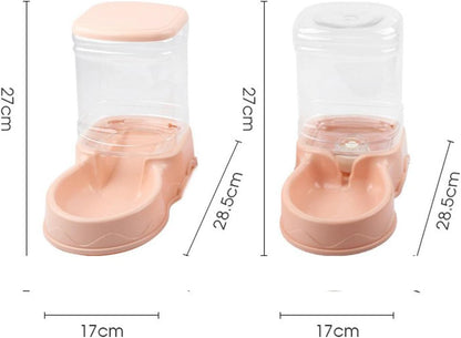 Automatic Pet Feeder for Animals - 3.5L Cats Dog Food Dispenser Water Feeder Waterer Travel Supply for Kitten, Pink Food Feeder