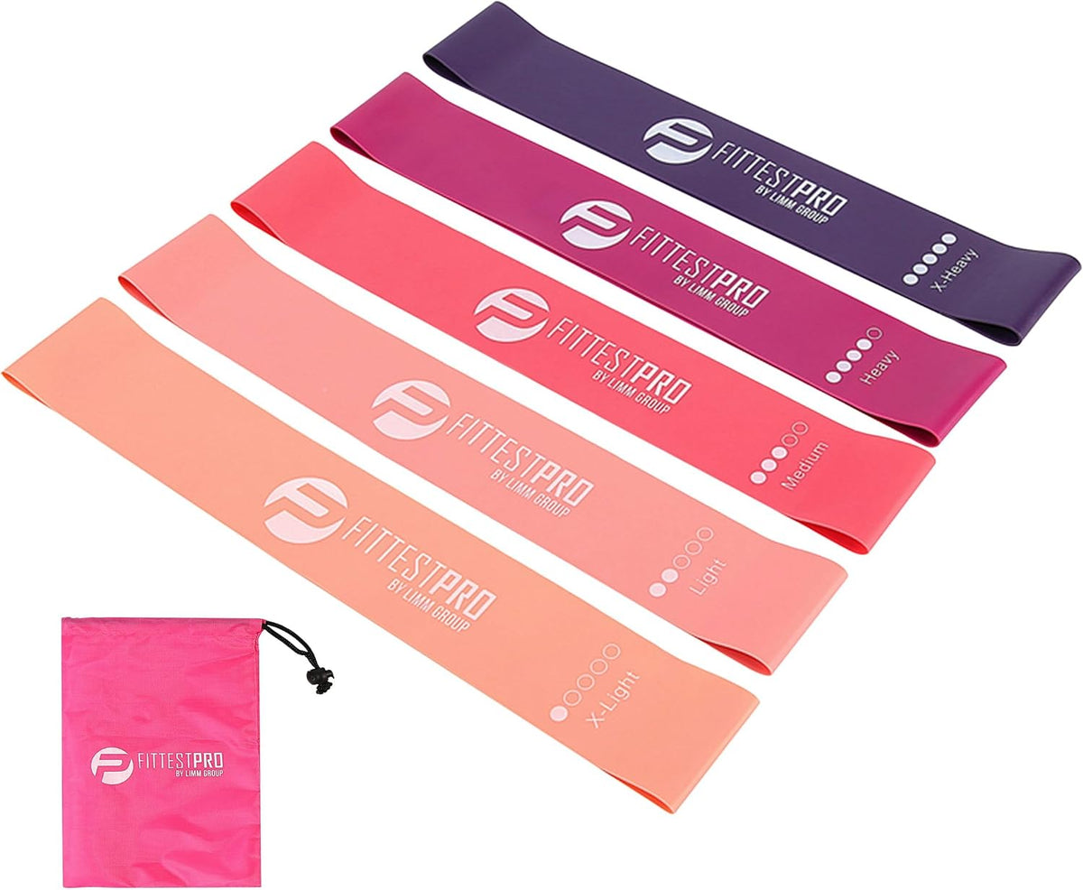 Fittest Pro Resistance Bands for Legs and Butt, Fabric Exercise Loop Bands Yoga, Pilates, Rehab, Fitness and Home Workout, Strength Bands for Booty