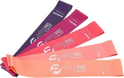 Fittest Pro Resistance Bands for Legs and Butt, Fabric Exercise Loop Bands Yoga, Pilates, Rehab, Fitness and Home Workout, Strength Bands for Booty