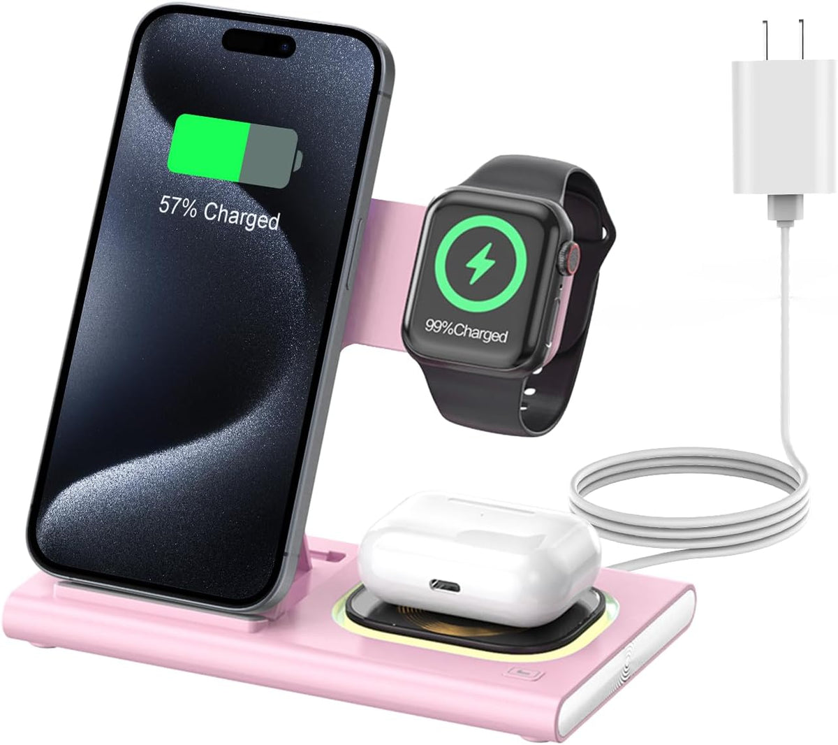 3 in 1 Foldable Wireless Fast Charging Station for Apple Multiple Devices
