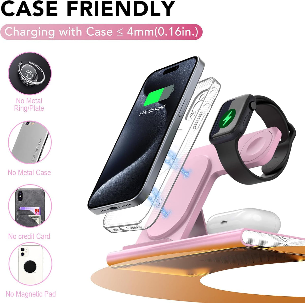 3 in 1 Foldable Wireless Fast Charging Station for Apple Multiple Devices